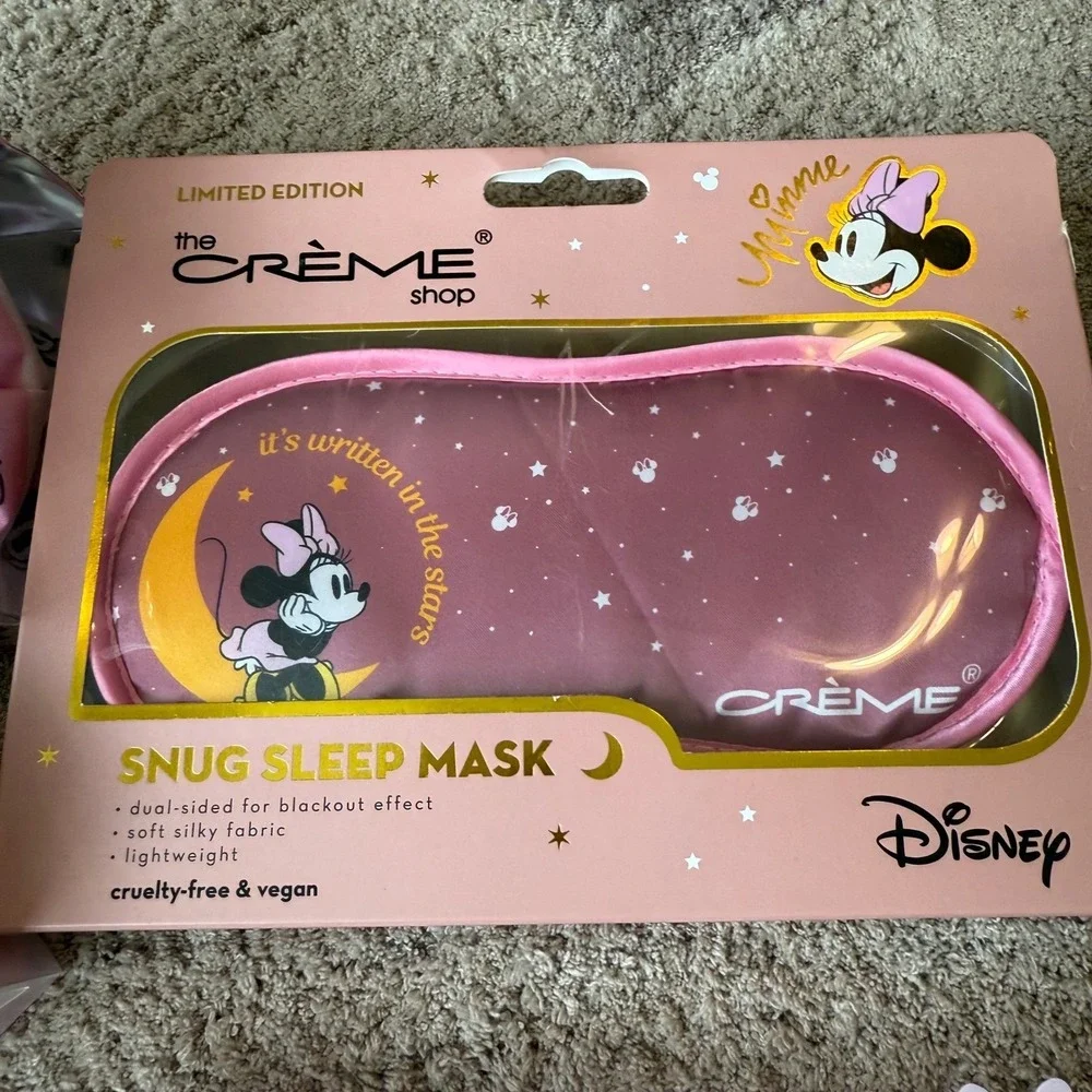 Disney The Creme Shop‎ Minnie Mouse Spa Set Sleep Mask Gel Eye Mask Turban 5pc